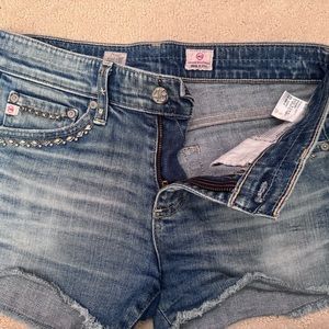 AG adriano goldschmied denim shorts with embellishment